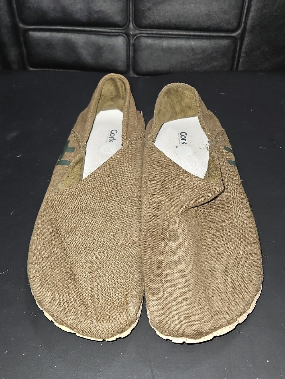 OTZ Espadrille Cork lite Linen Brown Canvas Slip On Shoes Size 42 (US Mens 9)